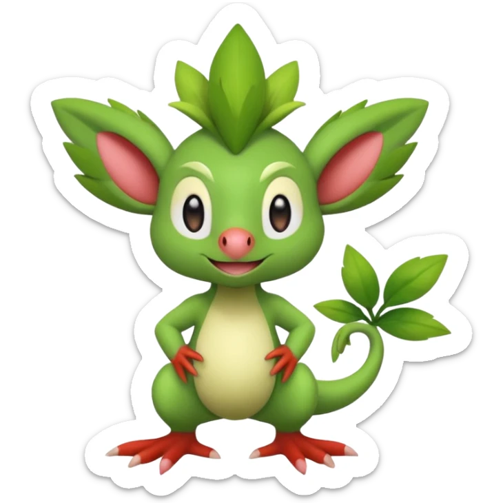  Fey Toony Sprigatito-Grookey-Grovyle-Shaymin-fusion-hybrid sticker