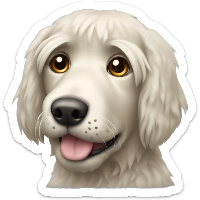 shaggy dog similar to labrador with sticking out hair sticker