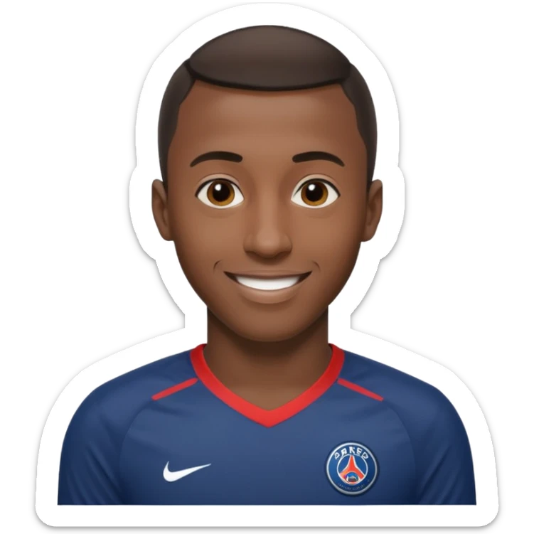 Blaise Matuidi PSG footballer smiling short hair athletic build wearing Paris Saint-Germain football jersey sticker