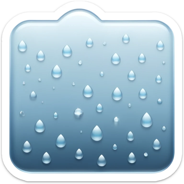 a close-up of a glass surface covered with small water droplets and light fog, as if from steam or humidity — some droplets sliding down slowly — soft reflections and blurred transparency give a realistic misty look — clean, glossy design with gentle lighting sticker