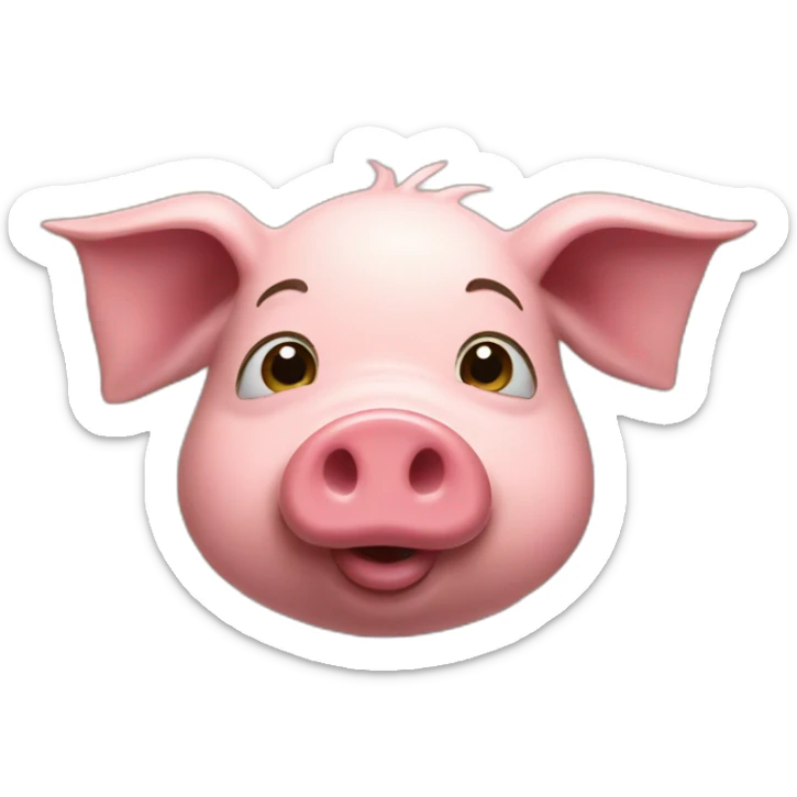 The little pig from three brothers who build a wood house sticker