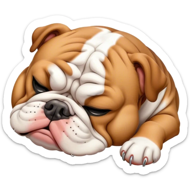 Bulldog sleeping  sticker