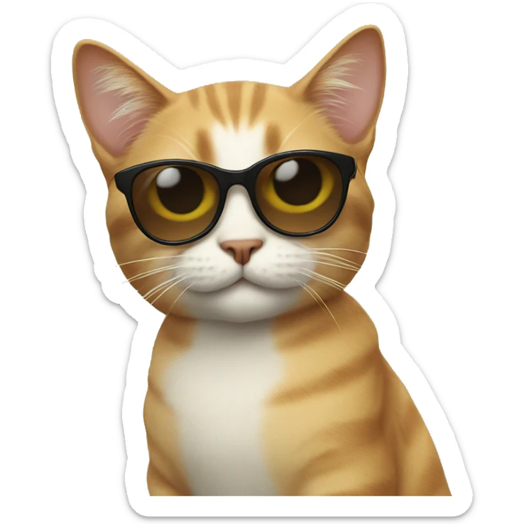 Cat with sunglasses sticker