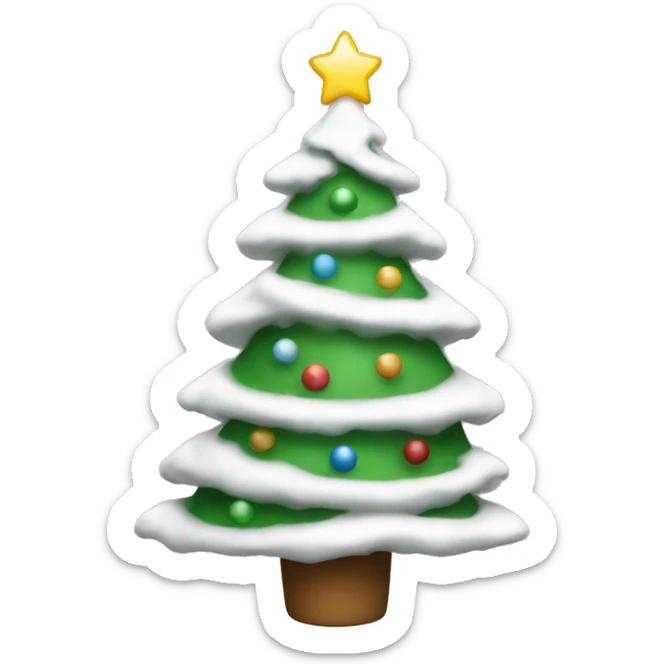 White christmas tree sticker