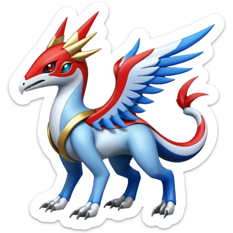 Meloetta-Latias-Rokusho-Wargreymon-Protogen-Pokémon-Digimon-Fakémon-fusion-hybrid-creature sticker