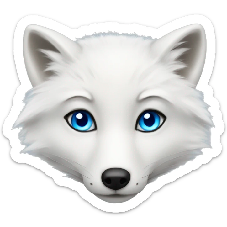 arctic fox with bright blue eyes sticker