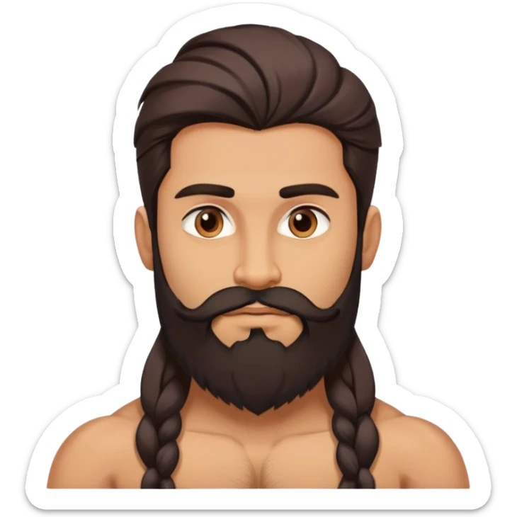 i want emogi for me i am 5'7 mid muscular 25 year old man with good beard and long hair fair skin not USA fair but indain fair sticker