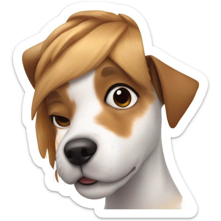 Girl and dog of the breed Jack Russell sticker