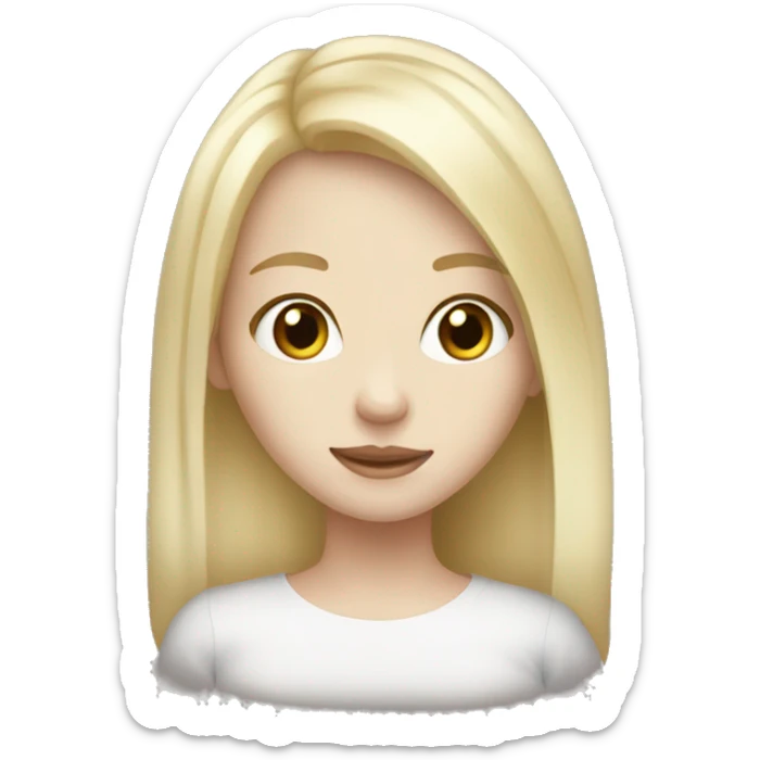 Cute blonde girl, pale skin sticker