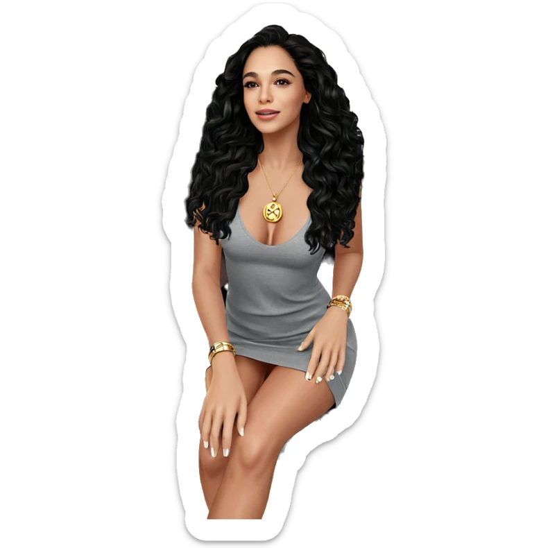 serene beauty in jewelry sticker