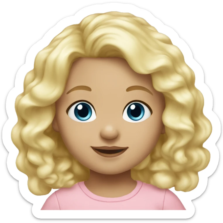 Blond baby girl- blueeyes-  wavy hair blonde sticker