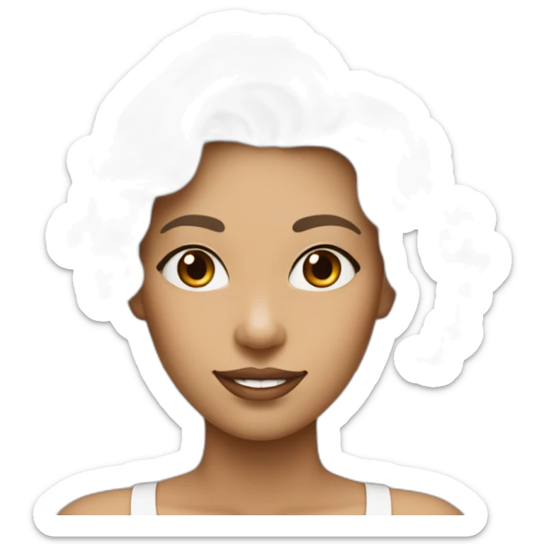 femme de couleur de peau blanche avec de grosse poitrine et des cheveux marron sticker