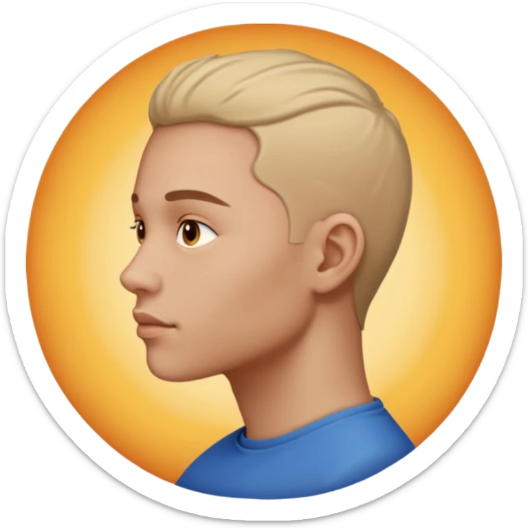 un personnage a partir du buste dans un rond en mode photo de profil sticker