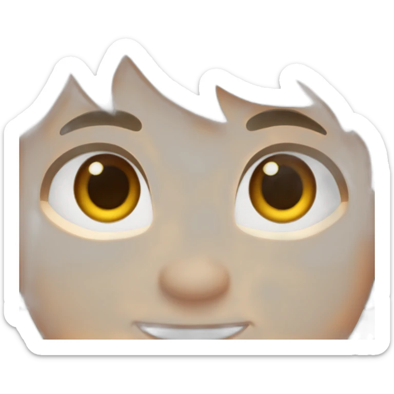 a tall and muscular white boy with short fluffy brown hair and gorgeous dark brown eyes sticker