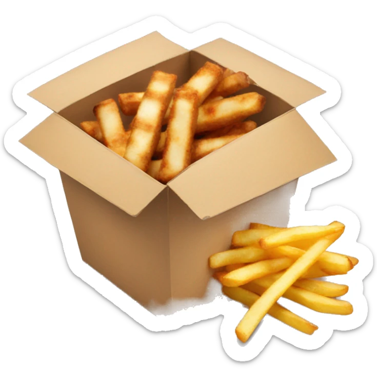Food takeaway box of kebab with fries sticker