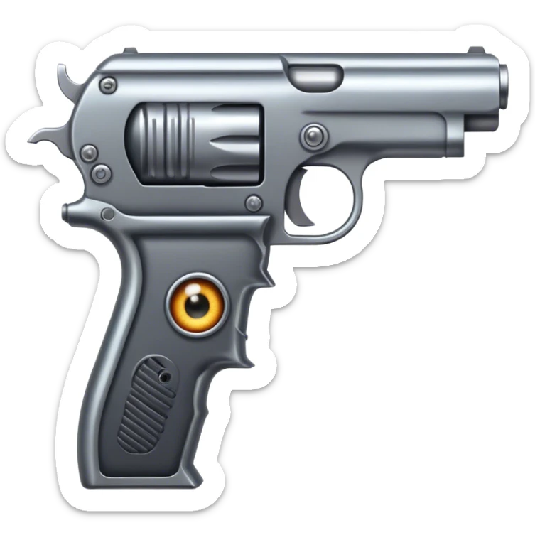 gun with eyes sticker