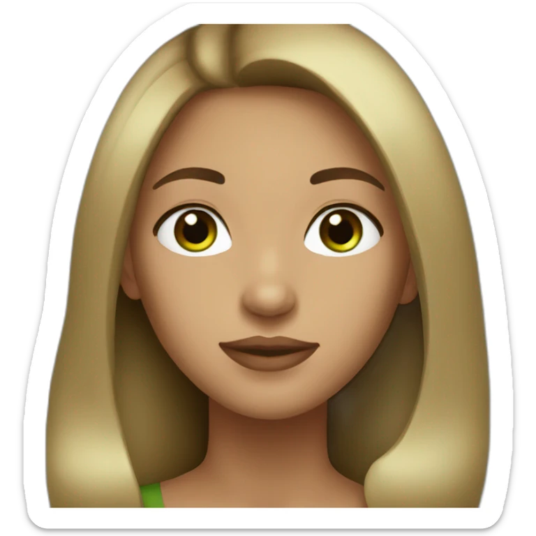 Woman Latina with long hair brown and green eyes  sticker