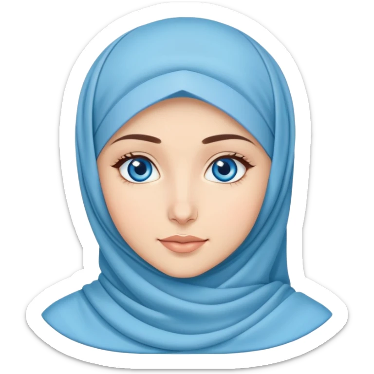 Turkish beautiful finish Konya girl blue eyes with hijab dress and ramadan background  sticker