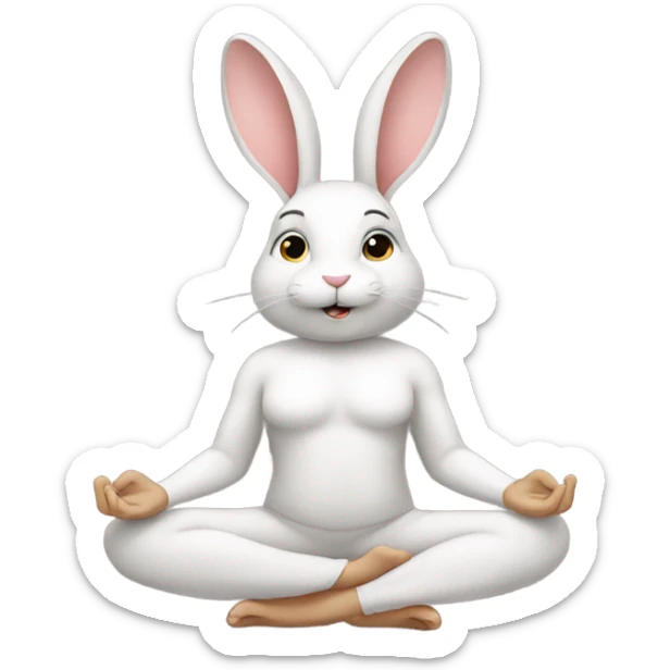 Rabbit yoga sticker