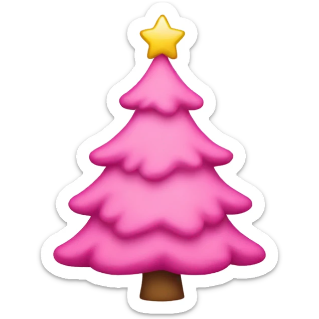 Pink Christmas tree sticker