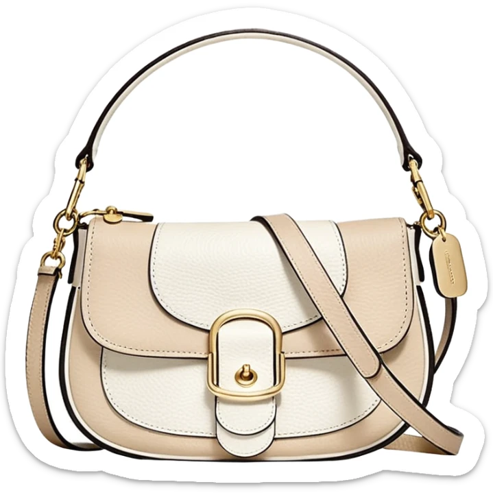 Coach Women's Hadley Mini Crossbody Bag in Pebbled Leather all white beige
 sticker
