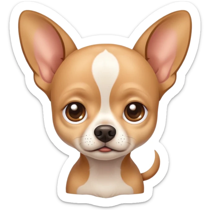 sad Chihuahua with droopy ears and big teary eyes sticker