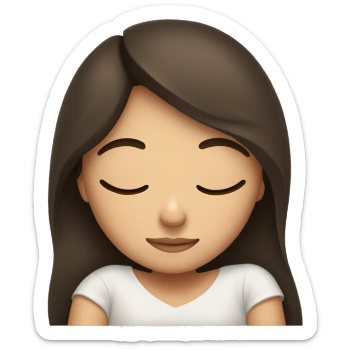 Brunette girl sleeping sticker