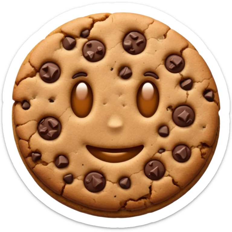 brown emojis of cookie, tulip, leaf, chocolate separately but only one of them sticker