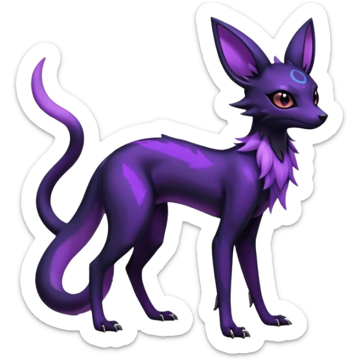Shiny Dark Edgy Gothic Gloomy Futuristic Salandit-Umbreon-Espeon-Hybrid (Full body) sticker