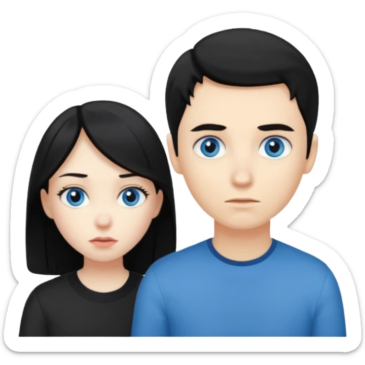 girl black hair ignore boy blond hair sticker