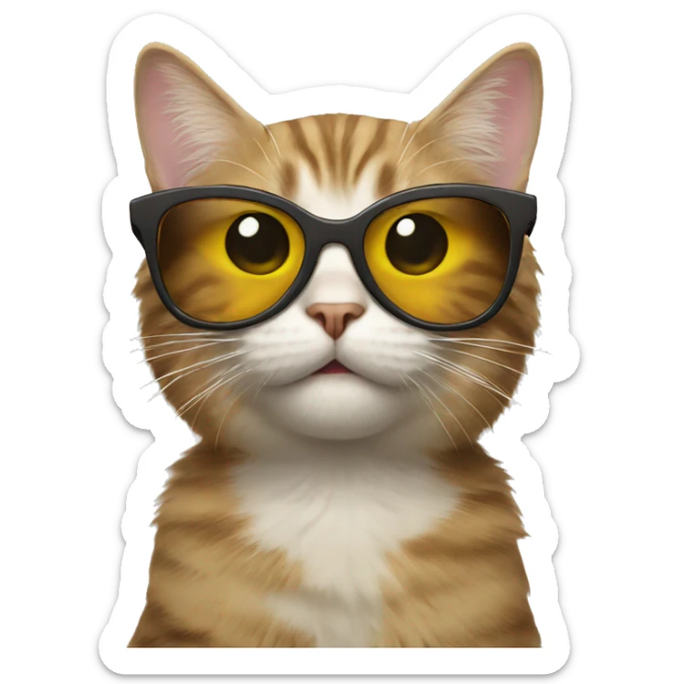 Cat with sunglasses sticker