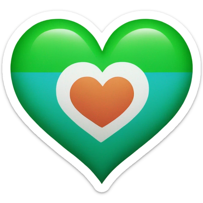 lgbt flag matching with green heart making it lgbt flag on green heart sticker