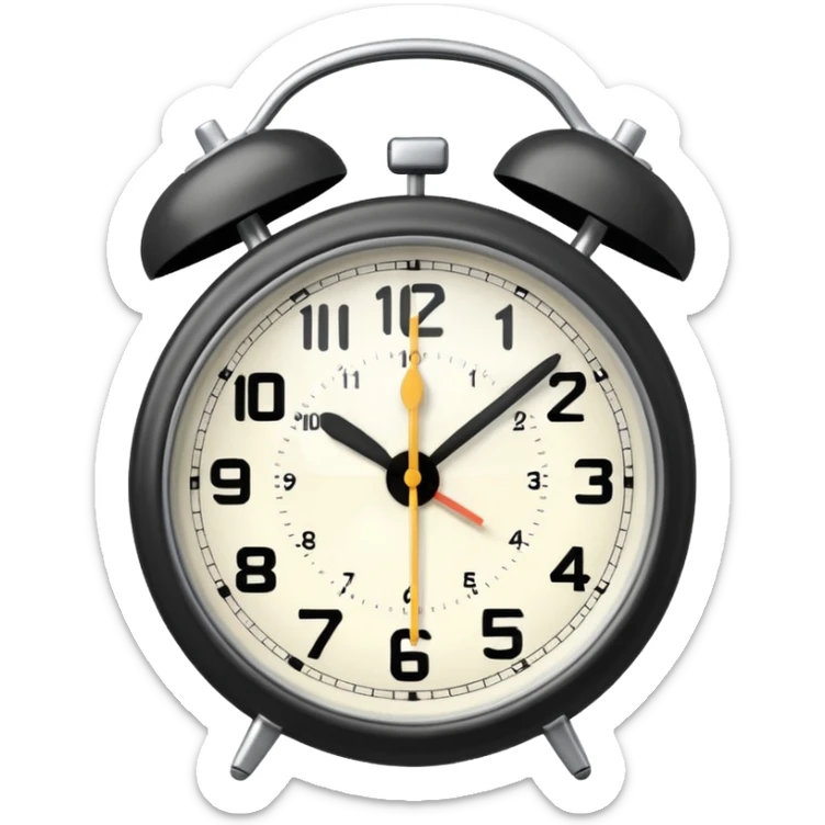 alarm oclock aesthetic and ios.18.1 and to show six in the morning sticker