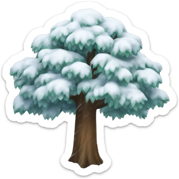 Snowy tree sticker