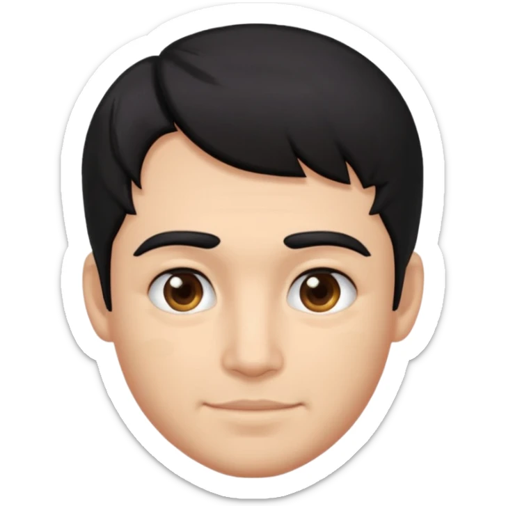 Change gender to male black hair with gray streaks and dimples in each cheek sticker