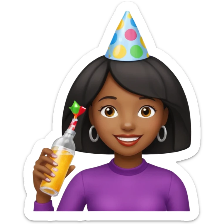 Black girl partying with a bottle of Tito’s sticker