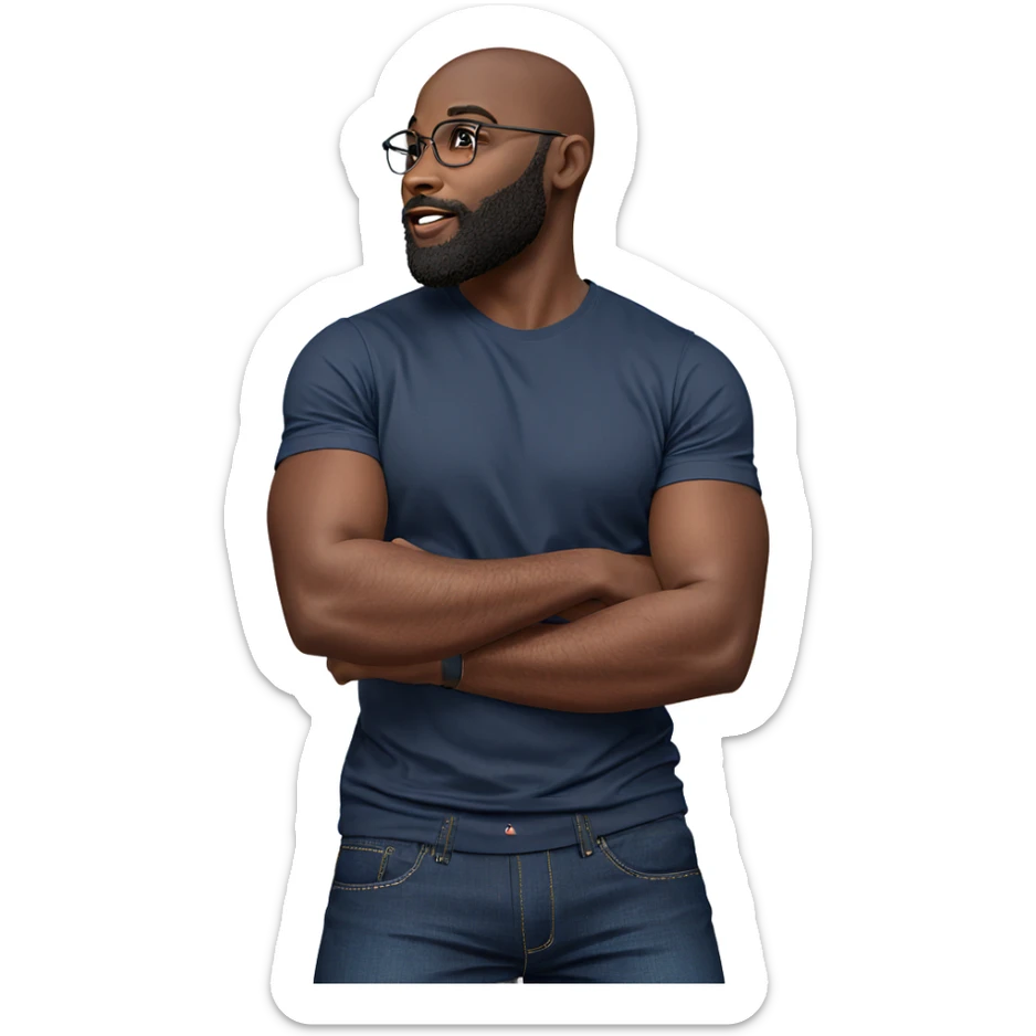 confident dark-skinned male portrait sticker