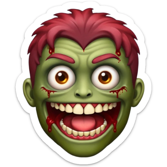 Faça um emoji de uma zumbi com o cabelo loiro escuro sticker