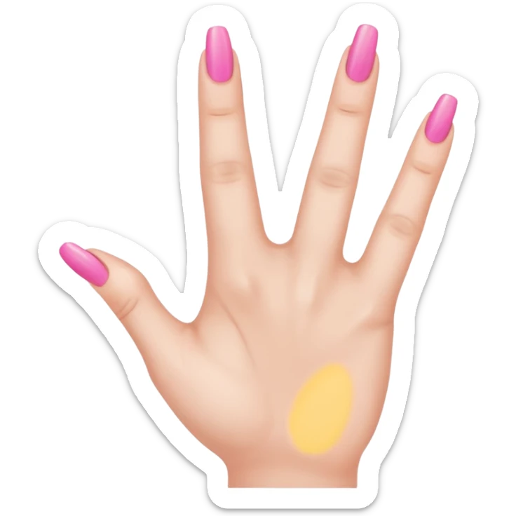 female emoji hand with pink fingernails making an “L” with index finger and thumb sticker