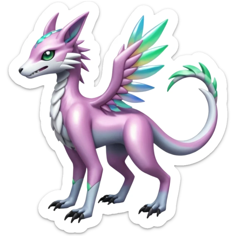 Meloetta-Sergal-Palkia-hybrid-fusion-Fakémon-creature, full body sticker