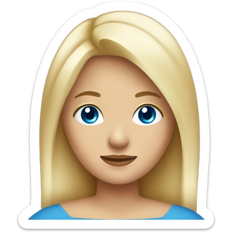 Blonde lady with blue eyes, straight hair with arms crossed as an X shape  sticker
