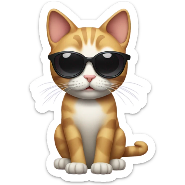 Cat with sunglasses sticker
