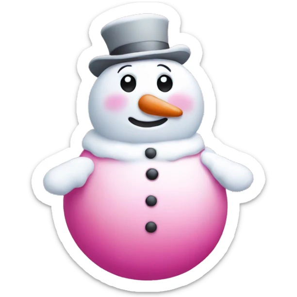 pink snowman sticker