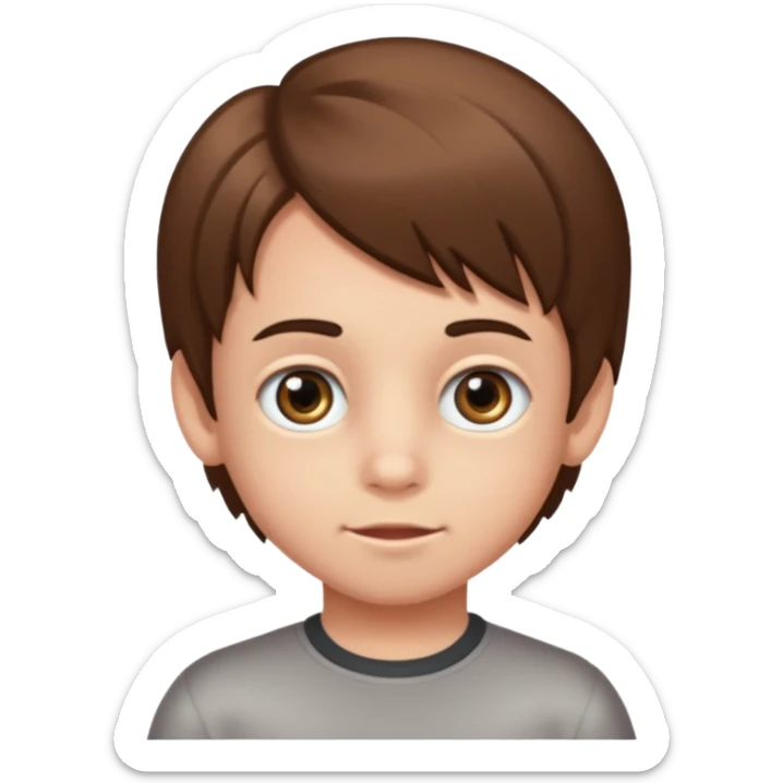 QUIERO QUE ME HAGAS A UN NIÑO DE 6 AÑOS, TIENE LA MELENITA UN POCO LARGA, LA CARITA ESTRECHA Y MOFLETES MUY BONITOS, OJOS MARRONES Y IEL CLARA sticker