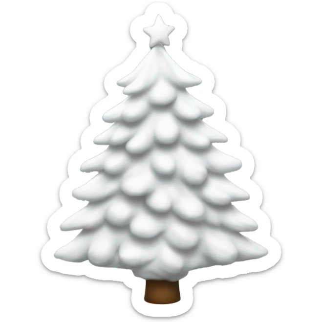 white christmas tree sticker