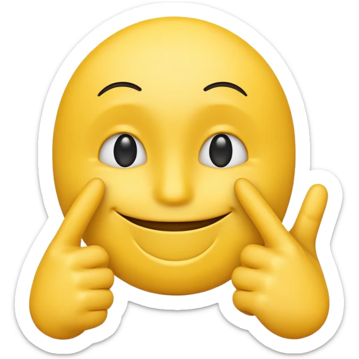 Shy and flirty male smiley emoji with two index fingers pointing towards eachother  sticker