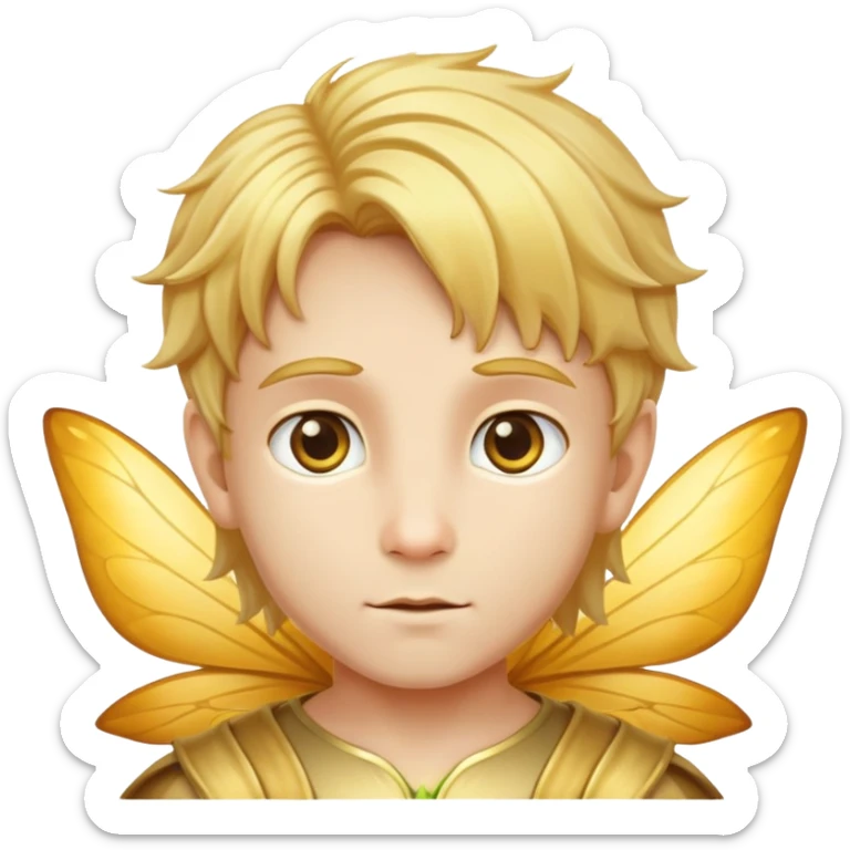 Male Child fairy with golden hair and golden eyes  sticker