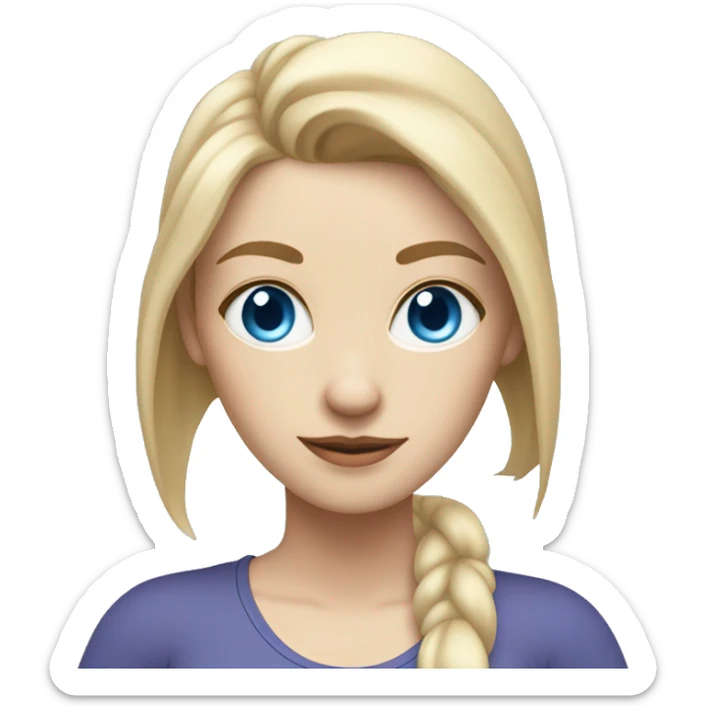 white woman with long blonde hair, blue eyes and cat shaped eyes wearing a yoga outfit standing  sticker
