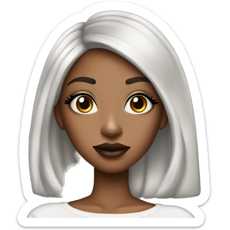 a girl with A cute outfit and long nails and big lips and lots of makeup  sticker