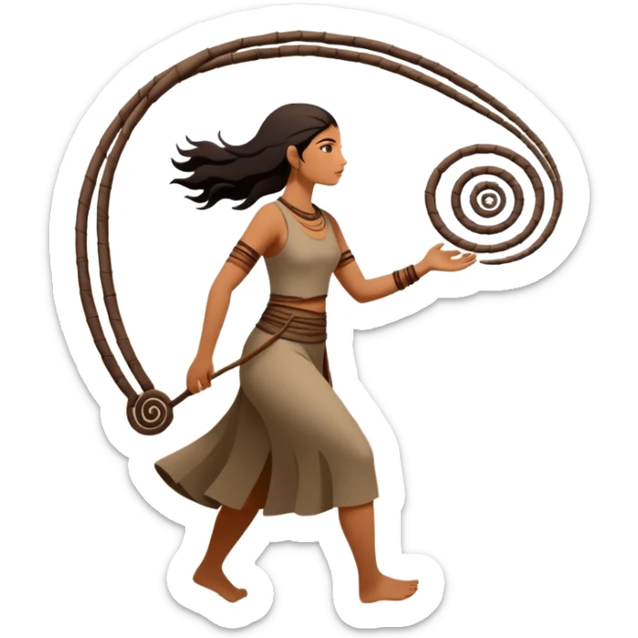 una figura humana sencilla como pintura rupestre caminando hacia una montaña la montaña hecha con líneas curvas primitivas
un animal totémico minimal 
un espiral tipo energía ancestral de fondo 
una mano prehistórica adaptada a ícono
Con una runa moderna inspirada en naturaleza sticker